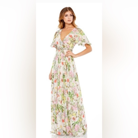 Mac Duggal Floral Maxi Dress - Multicolor Style 9079 Size 8 - Picture 2 of 14